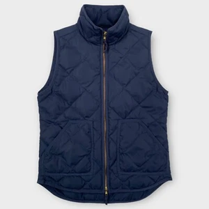 Chaqueta Chaleco J Crew Para Hombre Extra Pequeña Azul Marino Plumón de Ganso Puffer Cremallera Acolchada Exterior - Imagen 1 de 10