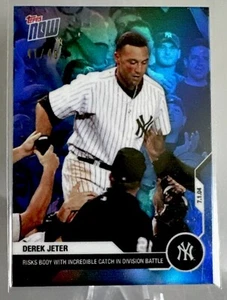 2020 Topps Now Derek Jeter Career Retro Blue Refractor DJ-3 41/49 'The Catch' - Picture 1 of 2