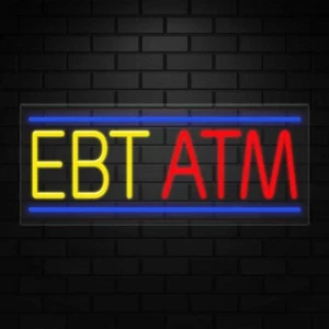 Letrero de cajero automático EBT para pantallas empresariales | LED Flex Neon | 32"W x 13"H x 1"D - Imagen 1 de 4