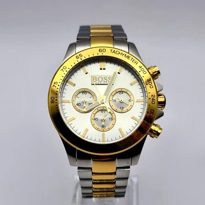 NEW BOSS IKON HB1512960 STEEL TWO TONE GOLD & SILVER MENS WATCH - image 1 of 4