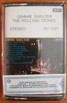 THE ROLLING STONES GIMME SHELTER ORIG GREEK CASSETTE 1976 DECCA RARE SEALED!!! - Image 1 of 2