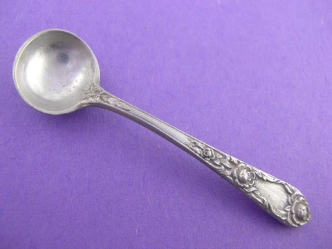 Sterling S KIRK & SON Salt Spoon ROSE 1937 ~no mono Cover