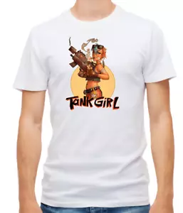 T-shirt Tank Girl femminista Charlie maniche corte bianca uomo G067 - Foto 1 di 5