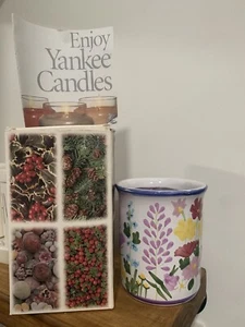 Vintage HTF Yankee Candle Crock Fresh Lilac Candle NIB - Bild 1 von 5