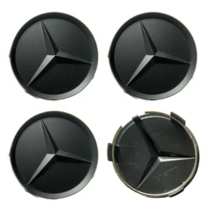 Juego de 4 tapacubos emblema tapacubos centro rueda negro mate 75 mm para Mercedes-Benz - Imagen 1 de 3