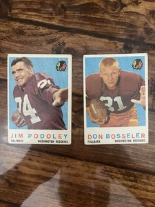 1959 Topps #165 Jim Podoley & #123 Don Bosseler Washington Redskins VG/EX Lot - Picture 1 of 5