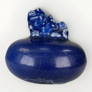 Antiguo flotador chino de porcelana azul cobalto de la dinastía Ming-Qing? Rana 16-xviii cen - Imagen 1 de 18