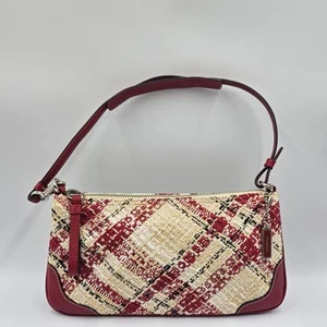 Coach Faylyn Boucle Small Shoulder Bag Red Beige J1K-8336 9"x5" RARE VTG EUC - Picture 1 of 15