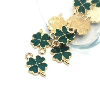 Dark Green Clover Charms, 19x12mm - US Seller - Image 1 of 4