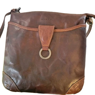 Bandolera Jack Georges Cuero Genuino Marrón 10x10 Foto 1 de 4