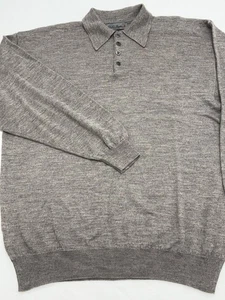 Maglione Polo Vintage Anni 90 Giglio Rosso Taupe-ish Grigio Erica Misto Lana L/XL Italia - Foto 1 di 10