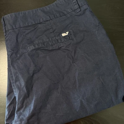 Pantalones Cortos Vineyard Vines Para Mujer 16 37x10 Azul Marino Bolsillos Chino Logo de Ballena Plano Foto 1 de 4