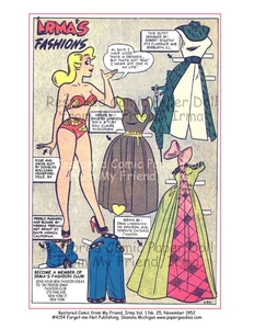 Par: Cómics de MY FRIEND IRMA impresos en muñecas de papel de los años 50, restaurados/reimpresos #4153 - Imagen 1 de 3