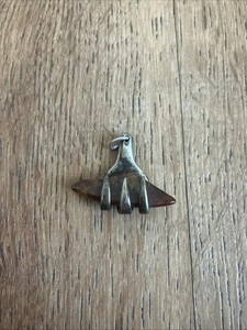 Vintage Silver Fork and Stone Pendant - Picture 1 of 6