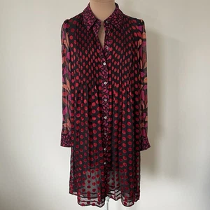 Mini abito DIANE von FURSTENBERG DVF RUNWAY Makayla labbra stampa a pois chiffon usato in ottime condizioni 8 - Foto 1 di 12