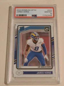 2024 Panini Donruss Optic Football Jared Verse Rated Rookie #242 PSA 10 GEM MINT - Foto 1 di 2