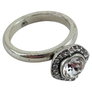 Brighton Illumina Solitaire Silver Crystals Ring Size 6 - Picture 1 of 6