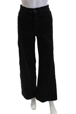 Joes Womens Cotton Wet Look High Waisted Flared Jeans Solid Black Size 24 - Image 1 of 4