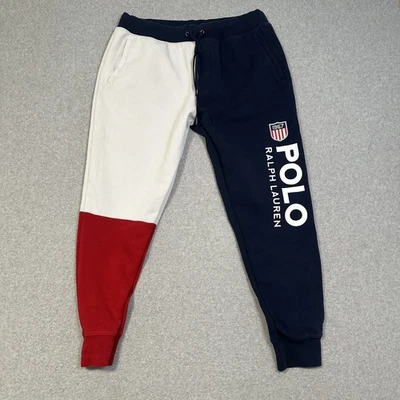 Calça de moletom polo ralph lauren jogger masculina L multicolor colorblock cônica - Imagem 1 de 4