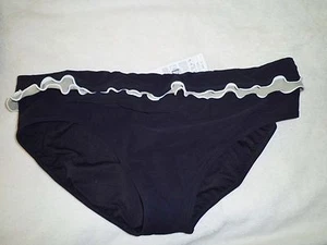 NUEVO Traje de Baño Gottex Profile Parte Inferior Volantes Negro/Tostado Caqui Nuevo con Etiquetas $48 talla 16 Bikini - Imagen 1 de 5