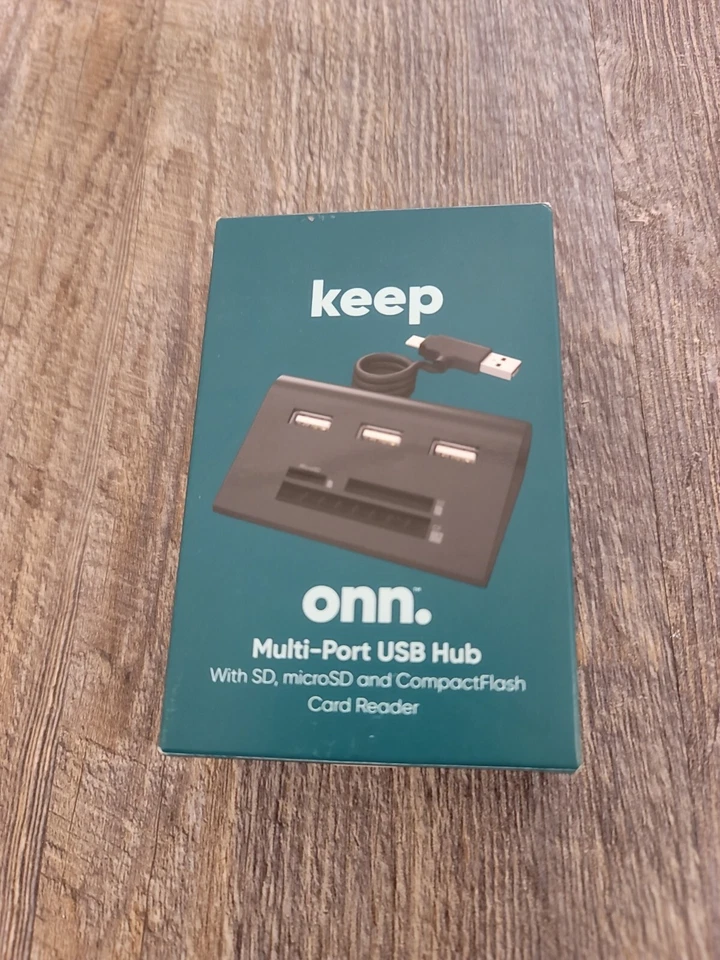 Keep Onn Multi-Port USB Hub with SD, microSD and CompactFlash Card Reader - Image 1 of 1