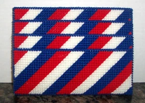 NEW Handmade 6x8 Three Compartment Magnetic Organizer Red White Blue Stripe - Picture 1 of 1