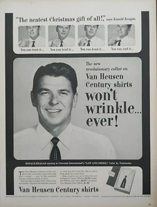 1953 Vintage Ronald Reagan Van Heusen Shirt Print Ad - Picture 1 of 1