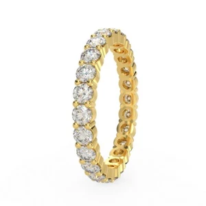 1.00 Ct Round Diamond Claw Set Full Eternity Ring In 18K Yellow Gold - Picture 1 of 8