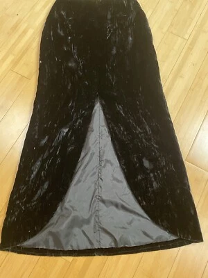 Maxi falda formal negra de terciopelo forrada de noche Jones New York para mujer talla 4 Foto 1 de 4