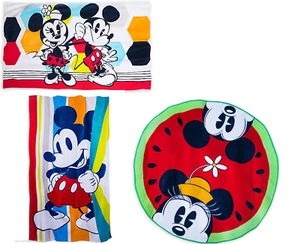 Toalla de playa grande redonda divertida de verano Minnie Mickey de Disney Store nueva - Imagen 1 de 8