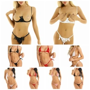 Reggiseno donna lingerie sexy pizzo babydoll micro bikini stringa a G biancheria intima da notte - Foto 1 di 69
