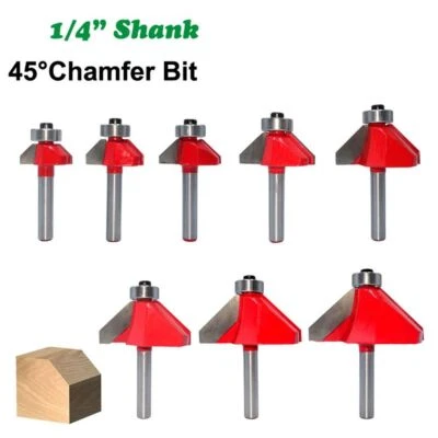 Bit Carbide 45 Degree Chamfer Router Bits Woodworking Tools Milling Cutter - image 1 of 4