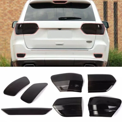 7x Blackened Rear Backlight Rear Tail Light Covers for Jeep Grand Cherokee 14-20 - Image 1 of 4