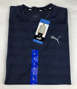 T-Shirt Uomo Puma, Blu Peacoat Heather, Atletica S/S (Grande) U - Foto 1 di 3