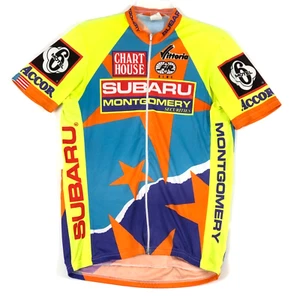 Vintage Subaru Montgomery Mens XL Cycling Team Full Zip Jersey - Picture 1 of 11