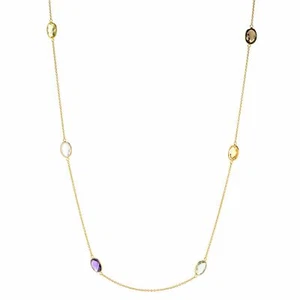 Meher's Jewelry 40" 40.50ctw Multi Color Semi Precious Gemstone Station Necklace - Picture 1 of 4