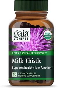 Gaia Herbs Cardo Mariano Soporte para Hígado y Limpieza, 60 Cápsulas Veganas Exp 10/2027+ - Imagen 1 de 8