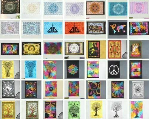 Wholesale Lot of 50 Pcs Cotton Mandala Wall Hanging Small Tapestry Poster - Image 1 of 4