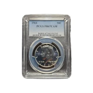 1964 Kennedy Half Dollar PCGS PR67CAM 90% Silber - Bild 1 von 2