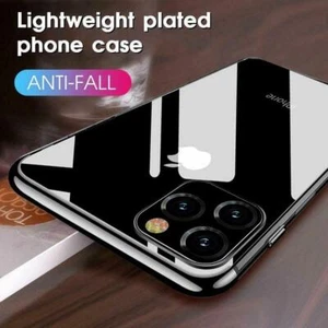 Ultra Slim Anti-urto Silicone Trasparente Cover Custodia Per IPHONE 11 Pro XR XS - Foto 1 di 14