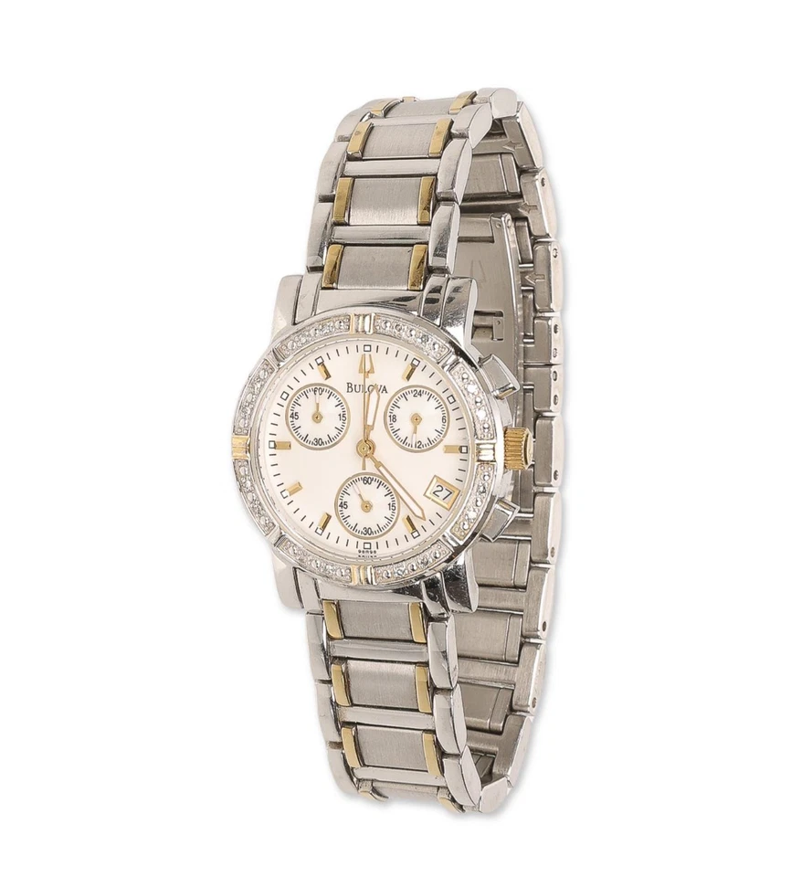 Bulova 302392 Women's Diamond-Studded Chronograph Quartz Watch C937380 - Image 1 of 2