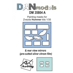 Dan Models 35804A - 1:35 Painting Masks Reeal View Mirror For Hummer, Zvezda Kit - Picture 1 of 6