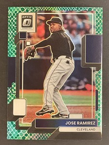 2022 Donruss Optic Green Dragon Prizm #196 Jose Ramirez Guardians Ser #'d/99