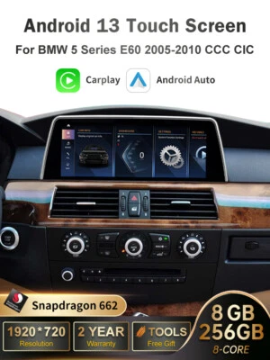 Für BMW CCC CIC E60 E61 Autoradio DAB+ 4G Android 13 8+256GB Carplay GPS Navi - Bild 1 von 4