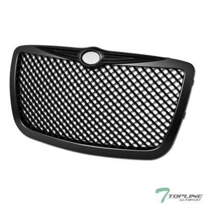 Topline For 2005-2010 Chrysler 300/300C Mesh Front Bumper Grille - Matte Black Foto 1 de 4