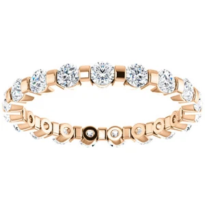 1 Ct Diamond Bar Set Eternity Wedding Ring in 14k White, Yellow, or Rose Gold - Picture 1 of 6