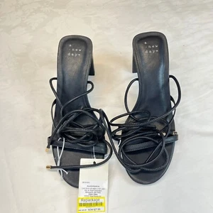 NEW a new day Womens Marcia Lace up Heels with Memory Foam Insole Black Size 7 - Imagen 1 de 8