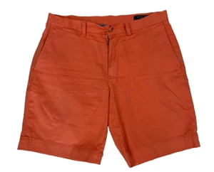 Polo Ralph Lauren 100% Cotton Orange Flat Front Preppy Chino Shorts 32"x 9" - Picture 1 of 7