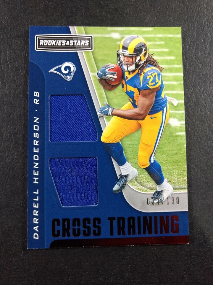 DARRELL HENDERSON 2019 Rookies & Stars CROSS TRAINING Dual Relic 037/180 RAMS - Image 1 of 2