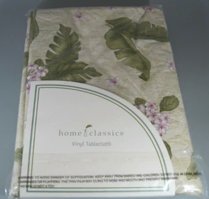 NEW TABLECLOTH 60" x 84" Oblong Home Classics Vinyl Tablecloth Tropical Toss - Picture 1 of 4